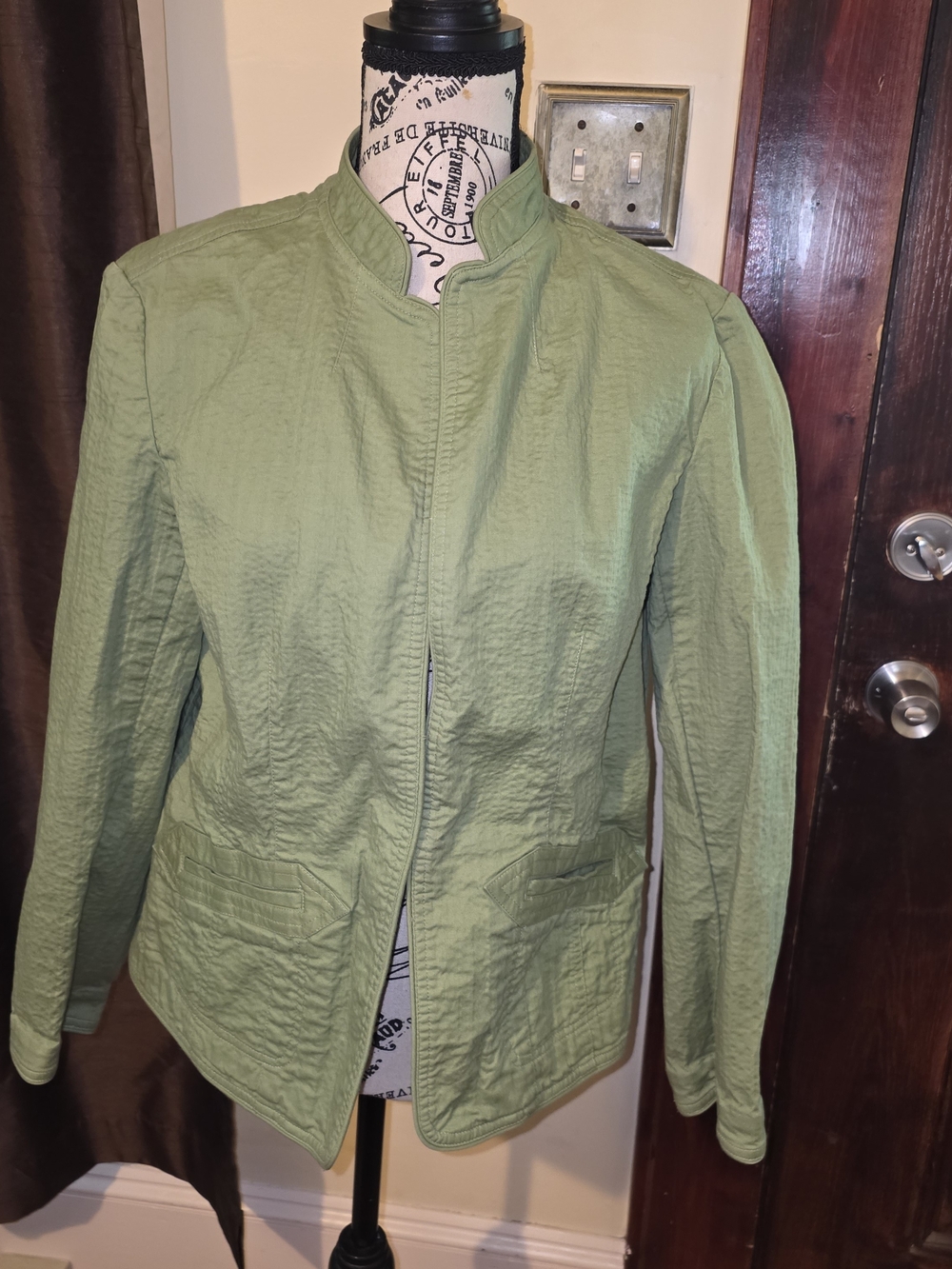 Coldwater Creek Light Green Open-Front Blazer Large